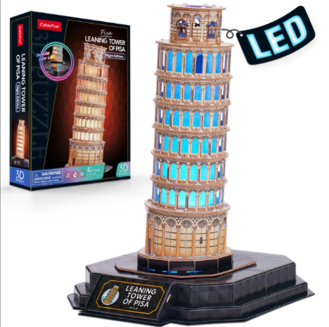 L535h, Пазлы 3D Пизанская башня” со светодиодной подсветкой, 42 элемента