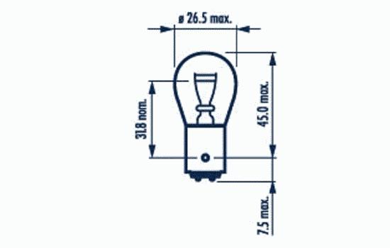 17925, Лампа P21/5W 24V 21/5W BAY15d  фонарь сигнала торможения,

