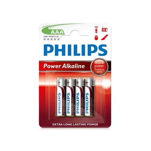 LR03 Power Alkaline B4, Батарейка Philips Power Alkaline AAA B4 (4 шт.),
