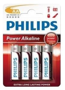 LR6 Power Alkaline B4, Батарейка Philips Power Alkaline AA (4 шт.),
