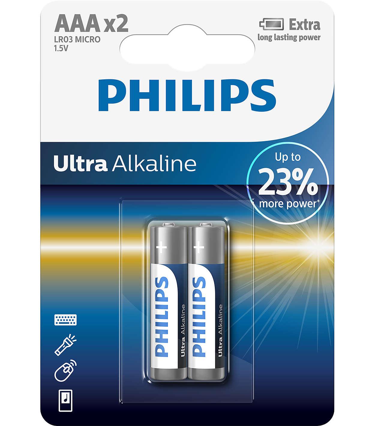 LR03 Ultra Alkaline B2, Батарейка Philips Ultra Alkaline AAA B2 (2шт.),
