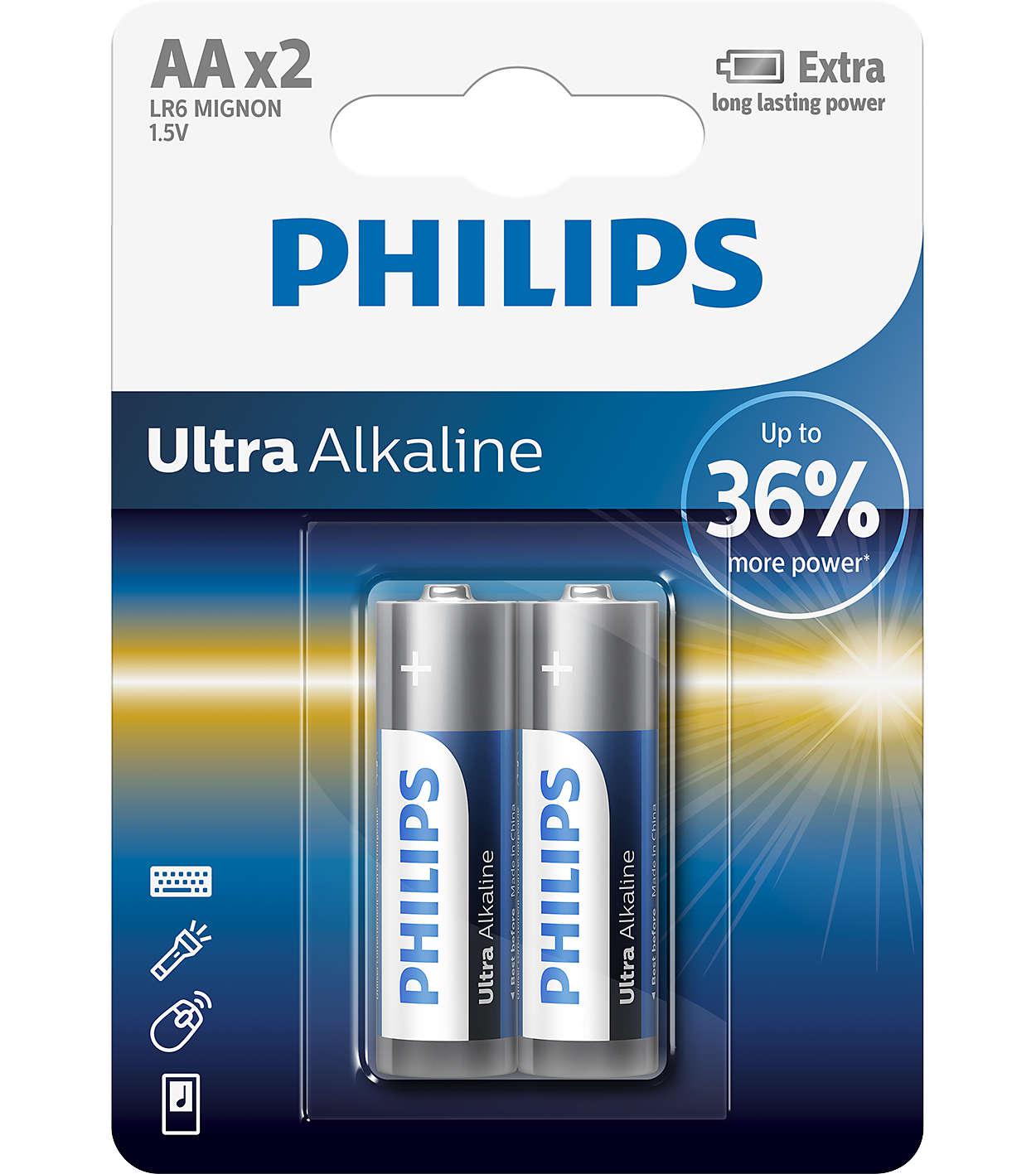 LR6 Ultra Alkaline B2, Батарейка Philips Ultra Alkaline AA B2 (2 шт.),
