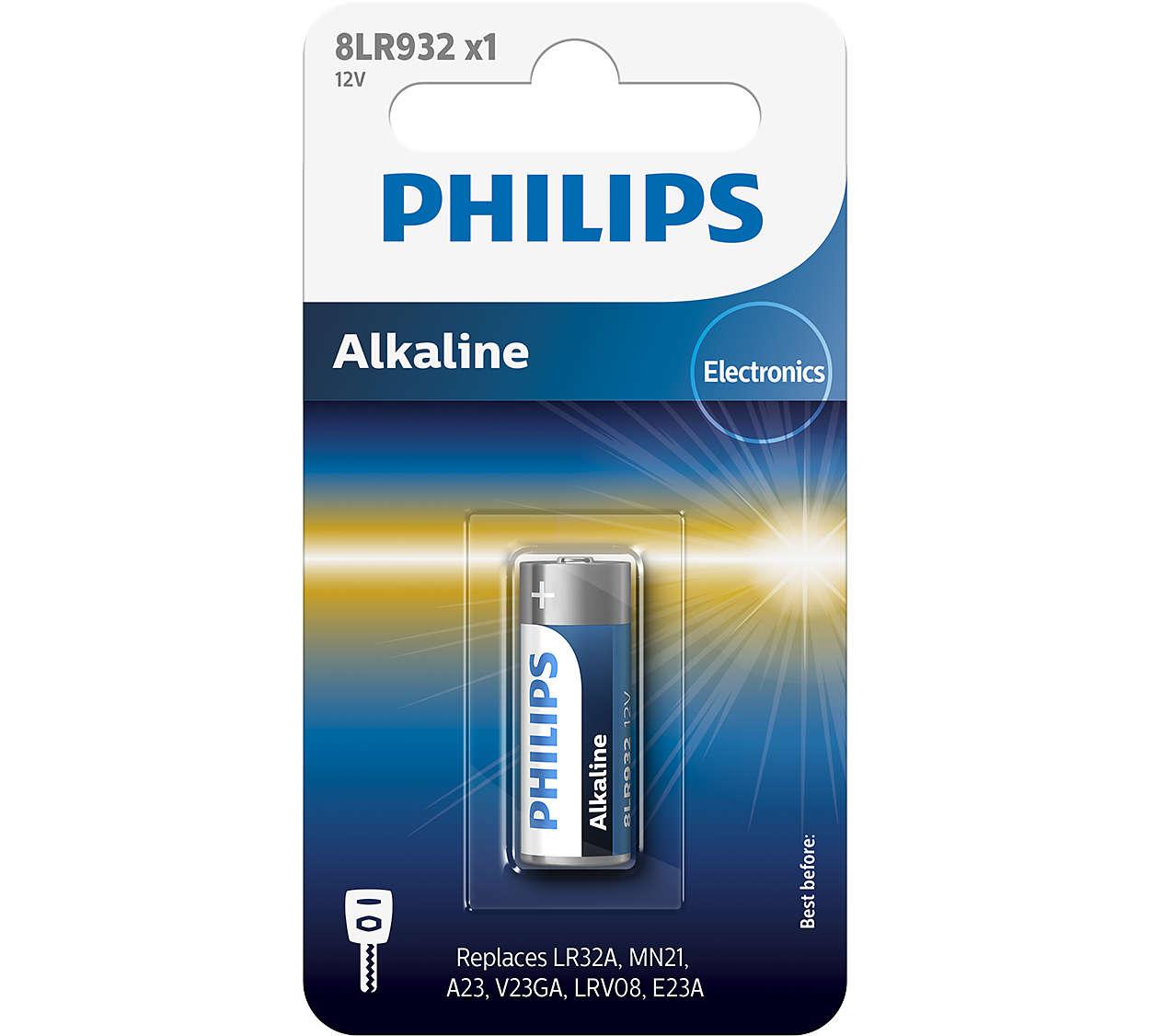 8LR932 12.0V, Батарейка Philips Alkaline 12.0V 1-blister (LR23A / 8LR23) (1 шт.),
