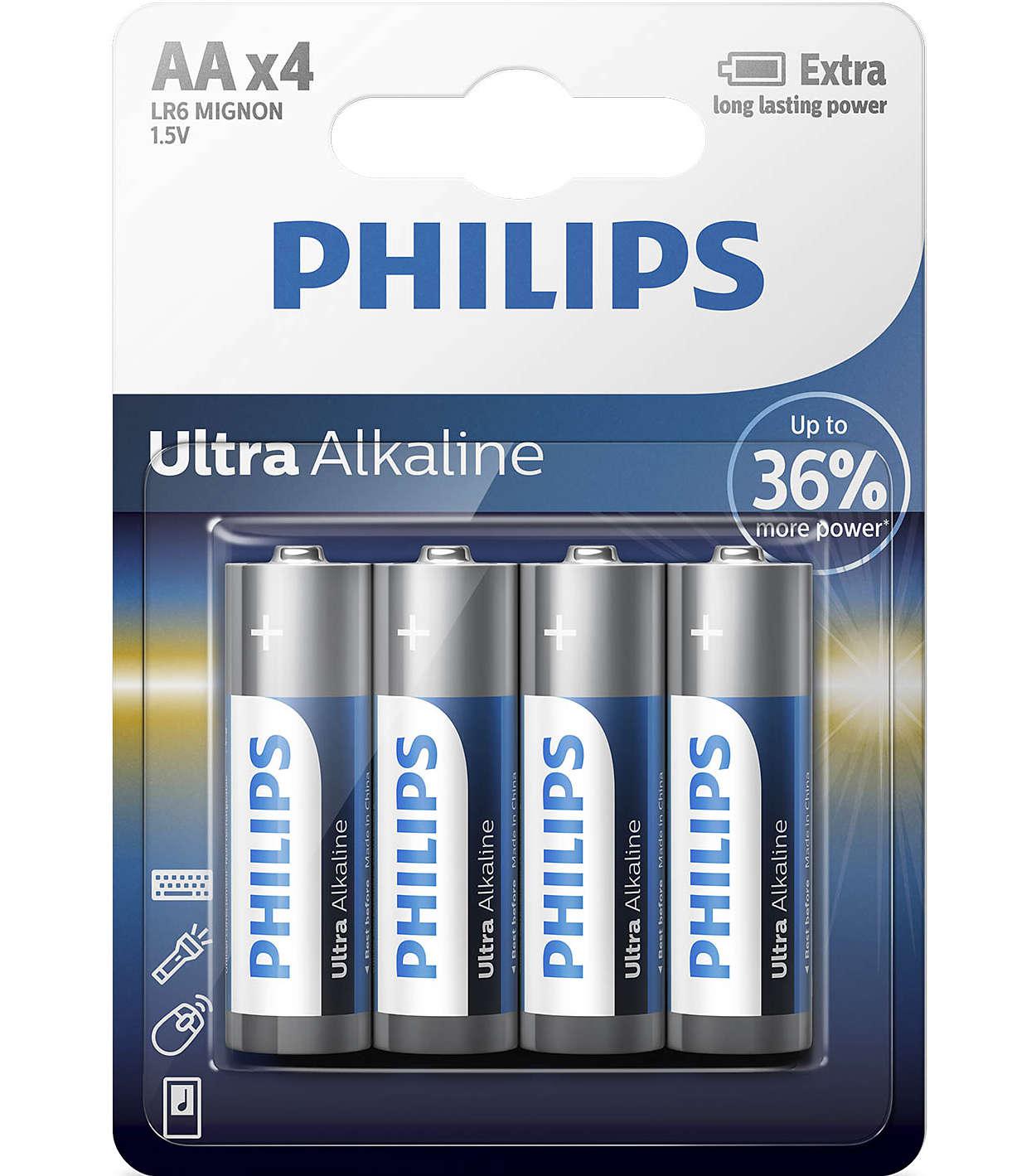 LR6 Ultra Alkaline B4, Батарейка Philips Ultra Alkaline AA B4 (4 шт.),
