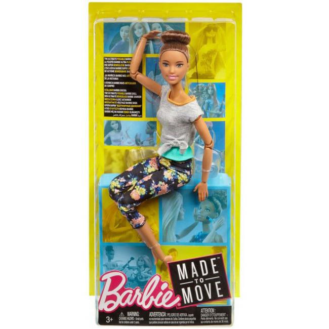 FTG80, Кукла Barbie "Made to Move",
Mattel Кукла Barbie "Двигайся как я" new (в асс)
Кукла Барби готова к сложным тренировкам: стойке березкой или растяжкам перед аэробикой! Она обожает заниматься фитнесом.
У нее стильный спортивный топ и модные трико с цветочным принтом. 
Благодаря своим 22 "суставам" в шее, плечах, локтях, запястьях, теле, бедрах, коленях и щиколотках, кукла Барби может двигаться, сгибаться, разгибаться, выполнять множество упражнений