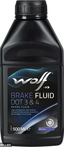 DOT 3/4  0.5L, Тормозная жидкость Wolf DOT 3 & 4  0.5L