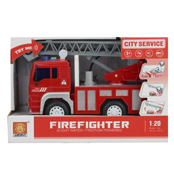 WY552B, Инерционная Пожарная машина с водяной помпой 1:20 (свет,звук)