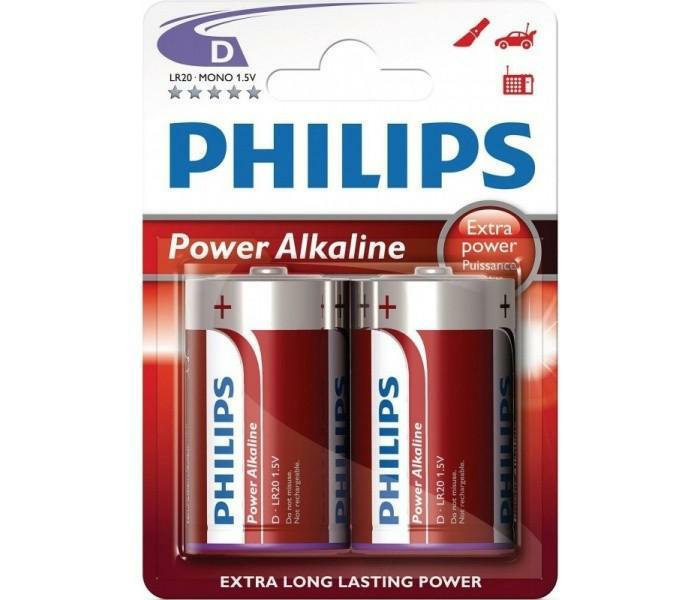 LR20/ D Power Alkaline, Батарейка Philips Power Alkaline B2 (2 шт.),
