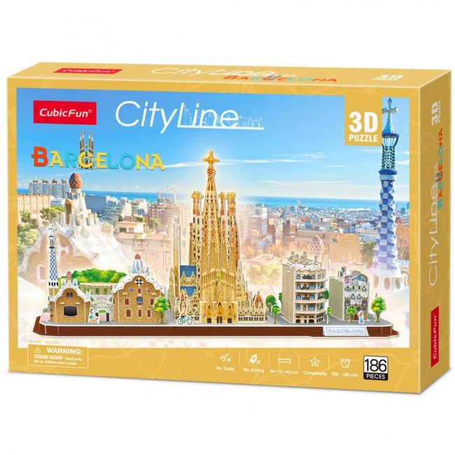 MC256h, Пазлы 3D City Line Barcelona,
Пазлы 3D City Line Barcelona
Возрастная Группа	6-12 лет
Количество элементов 58
Размер коробки 30 x 22 x 6 см
