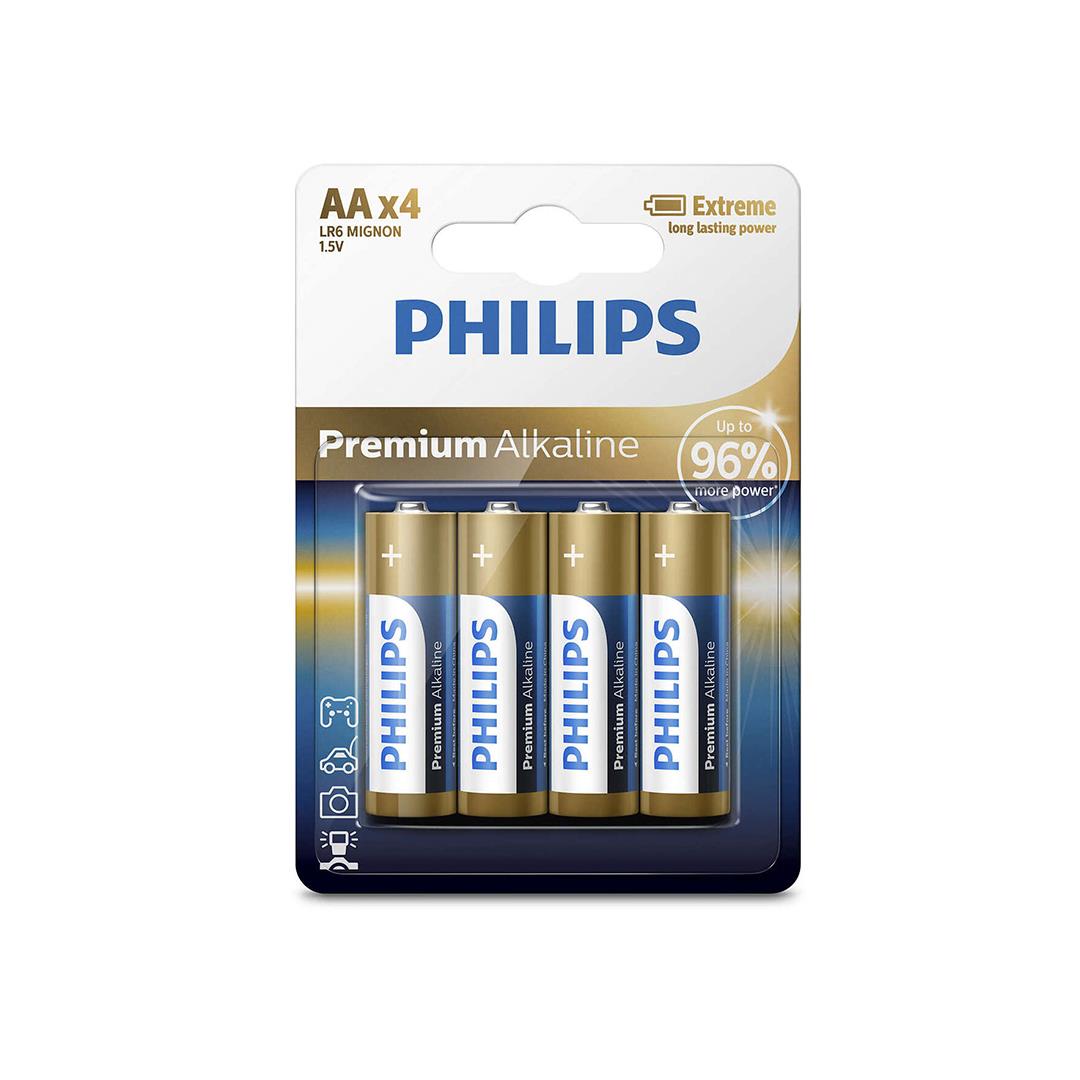 LR6 Premium Alkaline, Батарейка Philips Premium Alkaline AA B4 (4 шт.),
