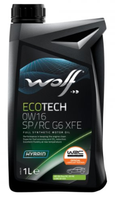 0W16 ECOTECH G6 XFE 1L, Масло моторное WOLF,

