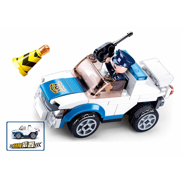 B0824, Конструктор Police — Police Car (pull back) (90 элементов)