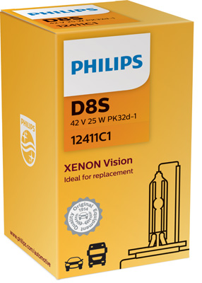 12411C1, Лампа D8S XENON Vision 4500K 42V 25W PK32d-1,
