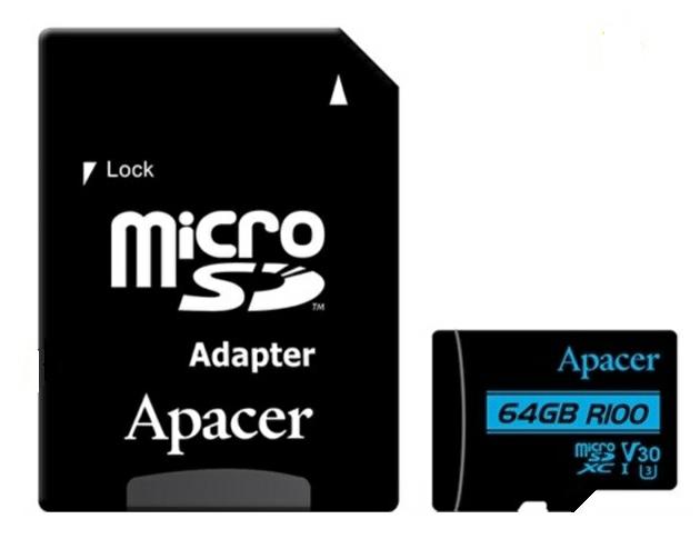 AP64GMCSX10U7-R, Карта памяти APACER microSDXC UHS-I 64GB
