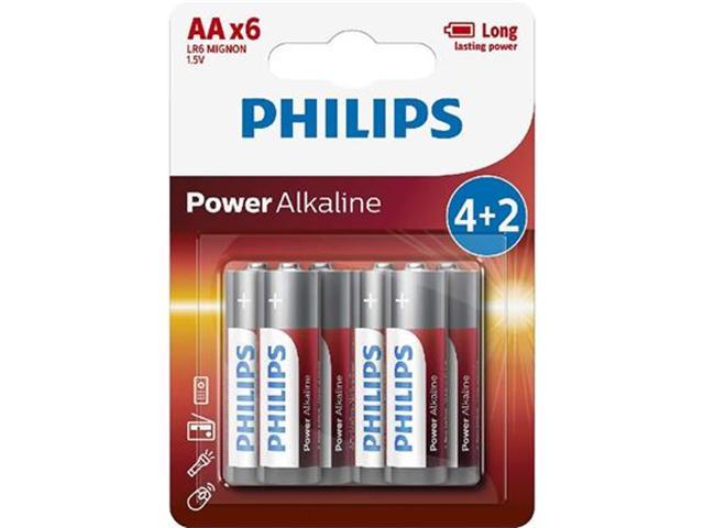 LR6 Power Alkaline B6, Батарейка Philips Power Alkaline  AA B6 (6 шт.)