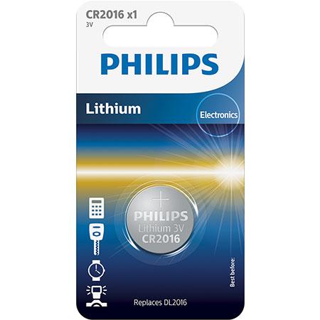 CR2016 3.0V, Батарейка Philips Lithium 3.0V coin 1-blister (20.0 x 1.6) (1 шт.),
