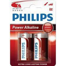 R14/C Power Alkaline B, Батарейка Philips Power Alkaline B2 (2 шт.),
