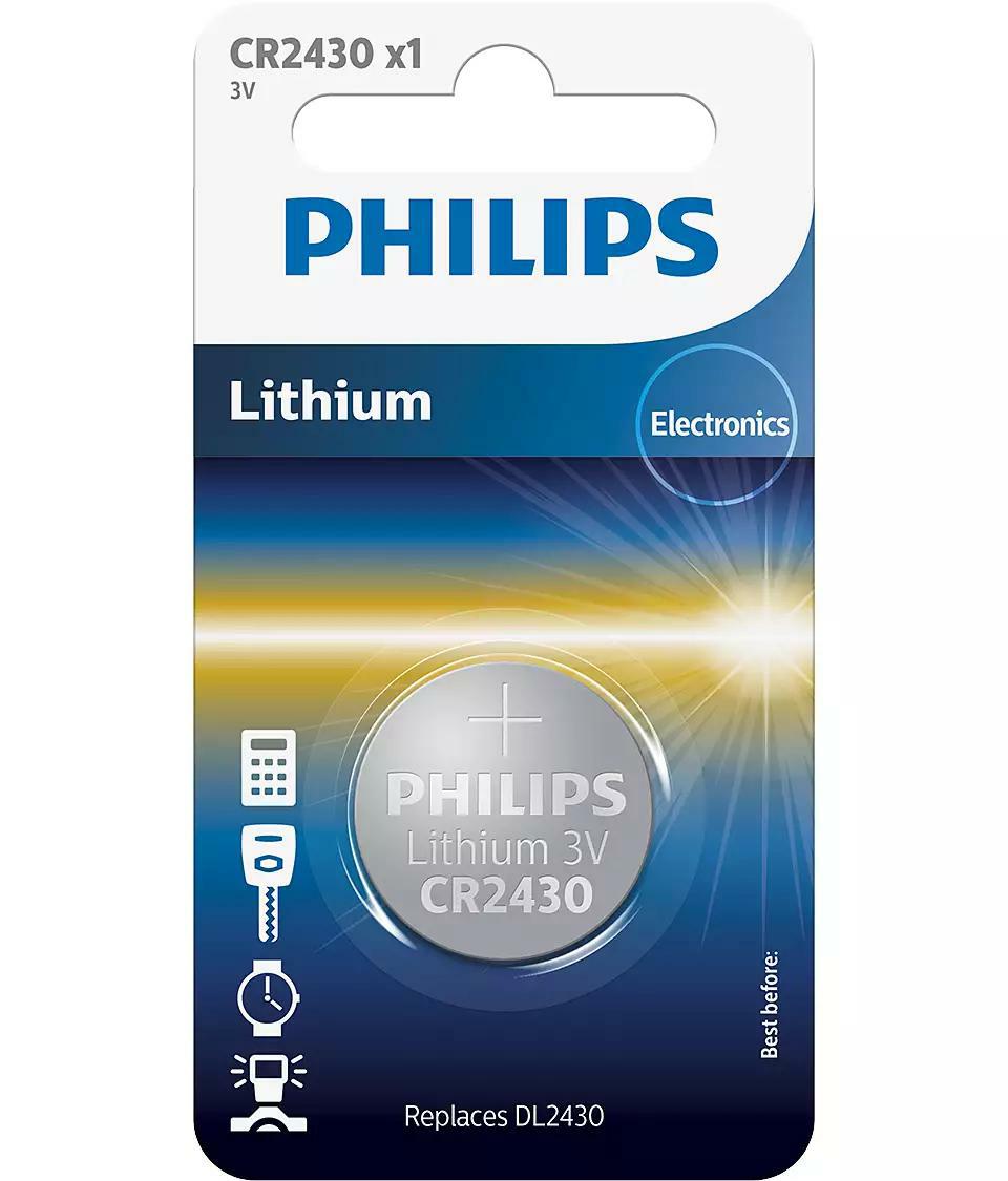 CR2430 3.0V, Батарейка Philips Lithium 3.0V coin 1-blister (24.5 x 3.0) (1 шт.)