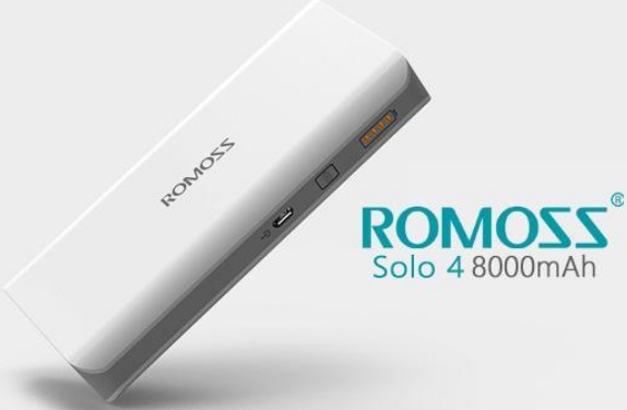 Solo 4, Аккумулятор внешний 8000 mAh,
Аккумулятор внешний 8000 mAh
Capacity: 8000mAh
Input: DC5V 2.1A
Output1: DC5V 1A      
Output2: DC5V 2.1A  
Size: ~L138*W62*H21.5mm(~L5.43*W2.44*H0.85inches)
Weight: 256g/ 9.03oz          
Colour: white
Support:  mobile phones, smartphones, MP3, other digital products with DC5V input.