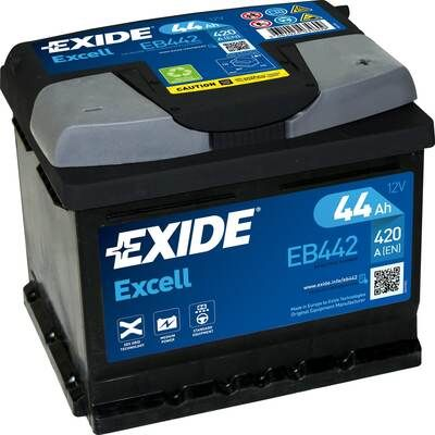 EB442, **АКБ Exide  EXCELL 12V  44Ah  420EN  207x175x175  -/+,
Аккумуляторы EXIDE EXCELL подходят для большинства современных автомобилей со стандартным оснащением. Аккумуляторы EXIDE EXCELL имеют дополнительный 15% запас мощности. Производитель: Exide Technologies.

44 А·ч, 420 А (En), , 207x175x175 мм 
-/+