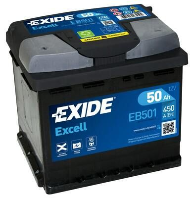 EB501, **acumulator Exide EXCELL 12V 50Ah 450EN 207x175x190 +/-,
