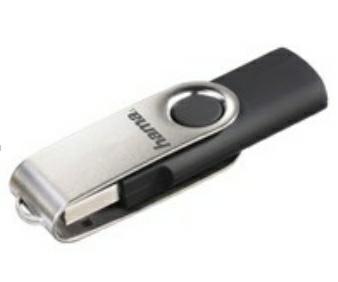 108071, Hama Stick de memorie "Rotate",USB 2.0, 128GB, 10 MB/s, negru/argintiu